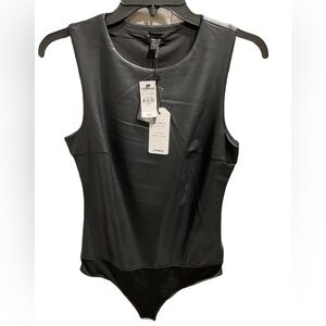 ❤️ EXPRESS BLACK LEATHER TANK TOP BODYSUIT SIZE SMALL NEW